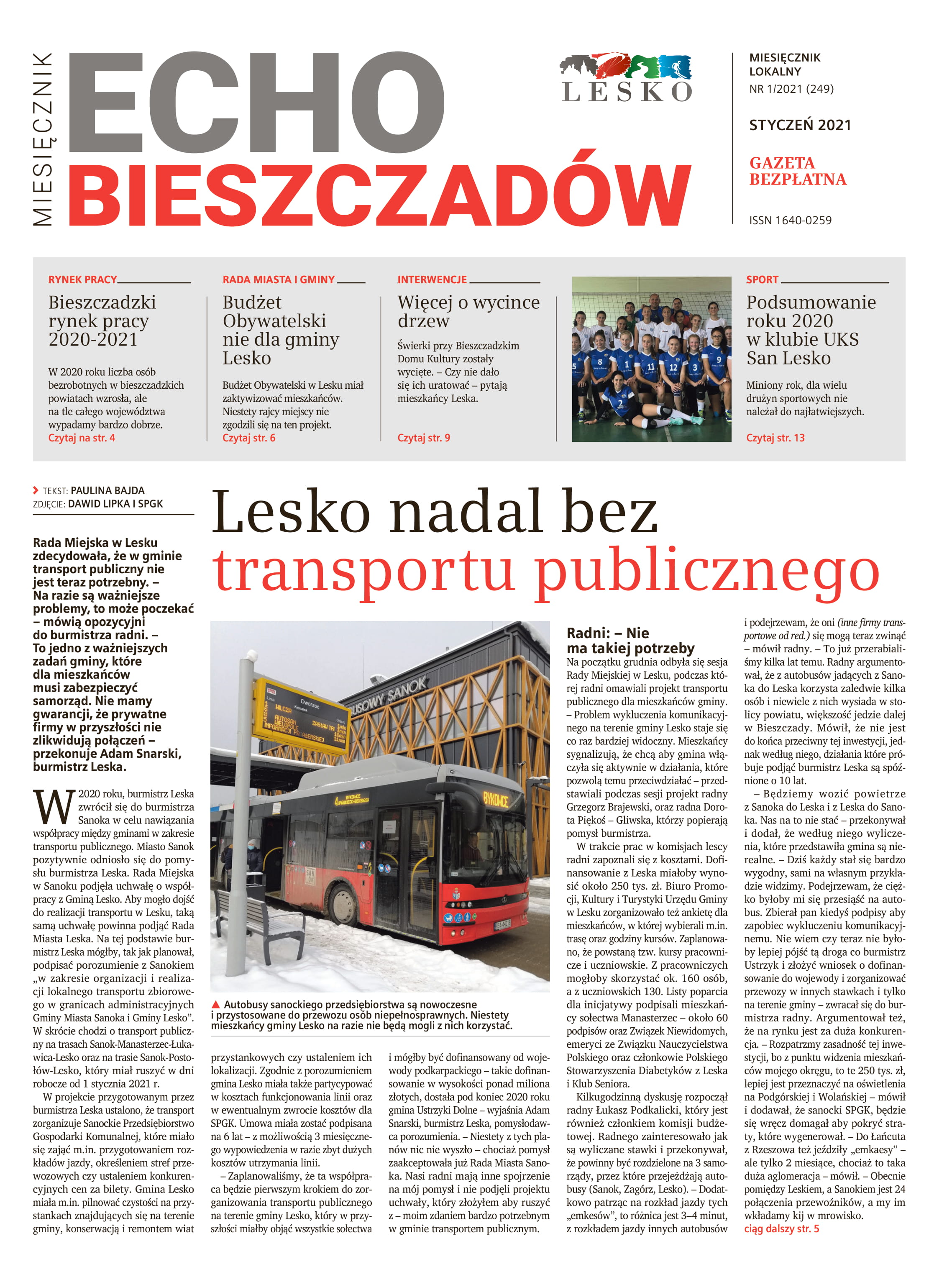 Echo Bieszczadów Styczeń 2021