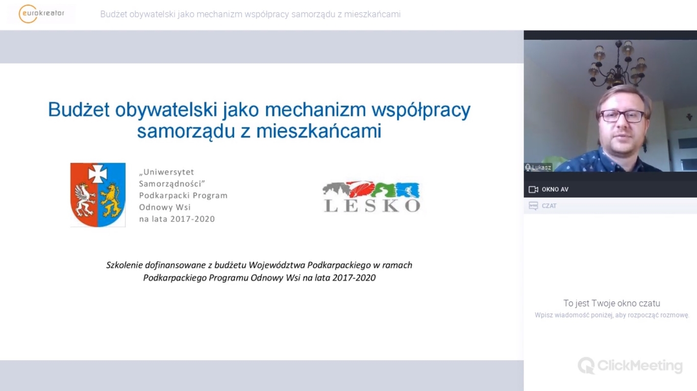 Plakat Organizacja inicjatyw edukacyjnych w świetlicy wiejskiej w miejscowości Glinne